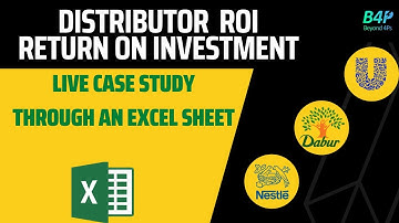 Distributor ROI | FMCG Distributor Return on Investments through Excel Sheet Case Study
