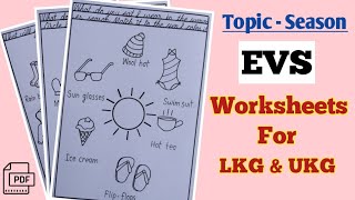 evs worksheets for lkg ukg season evs worksheet worksheets for lkg ukg youtube