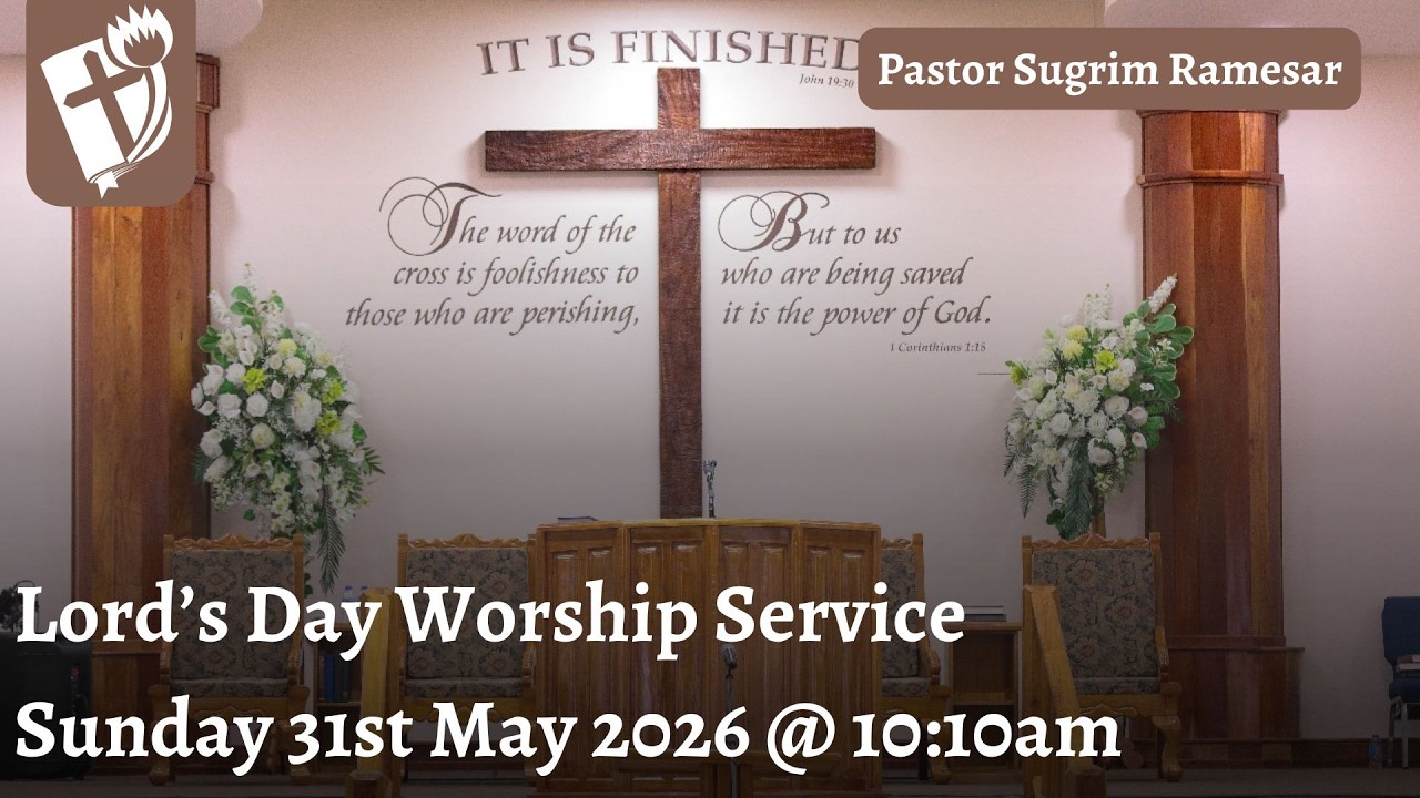 Worship Service this Sun. 31st May @10:10am Speaker: Pastor Sugrim ...