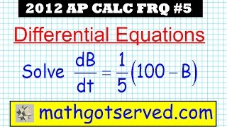 AP Calculus FRQ 2012 #5 Differential Equation