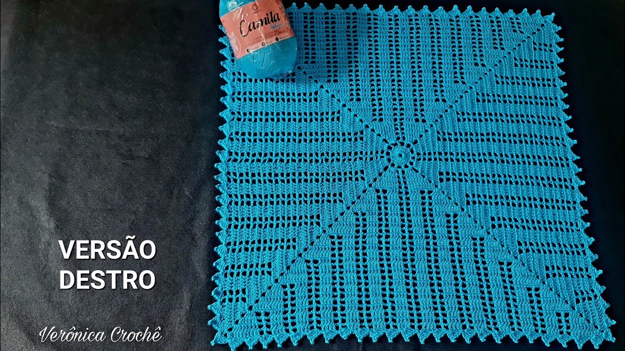 💙🦋Centro de mesa em croche com linha Camila/Toalha mesa/Passo a passo/Para iniciantes(Versão destro