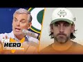 Colin reacts as Aaron Rodgers speaks to reporters after returning to training camp | NFL | THE HERD