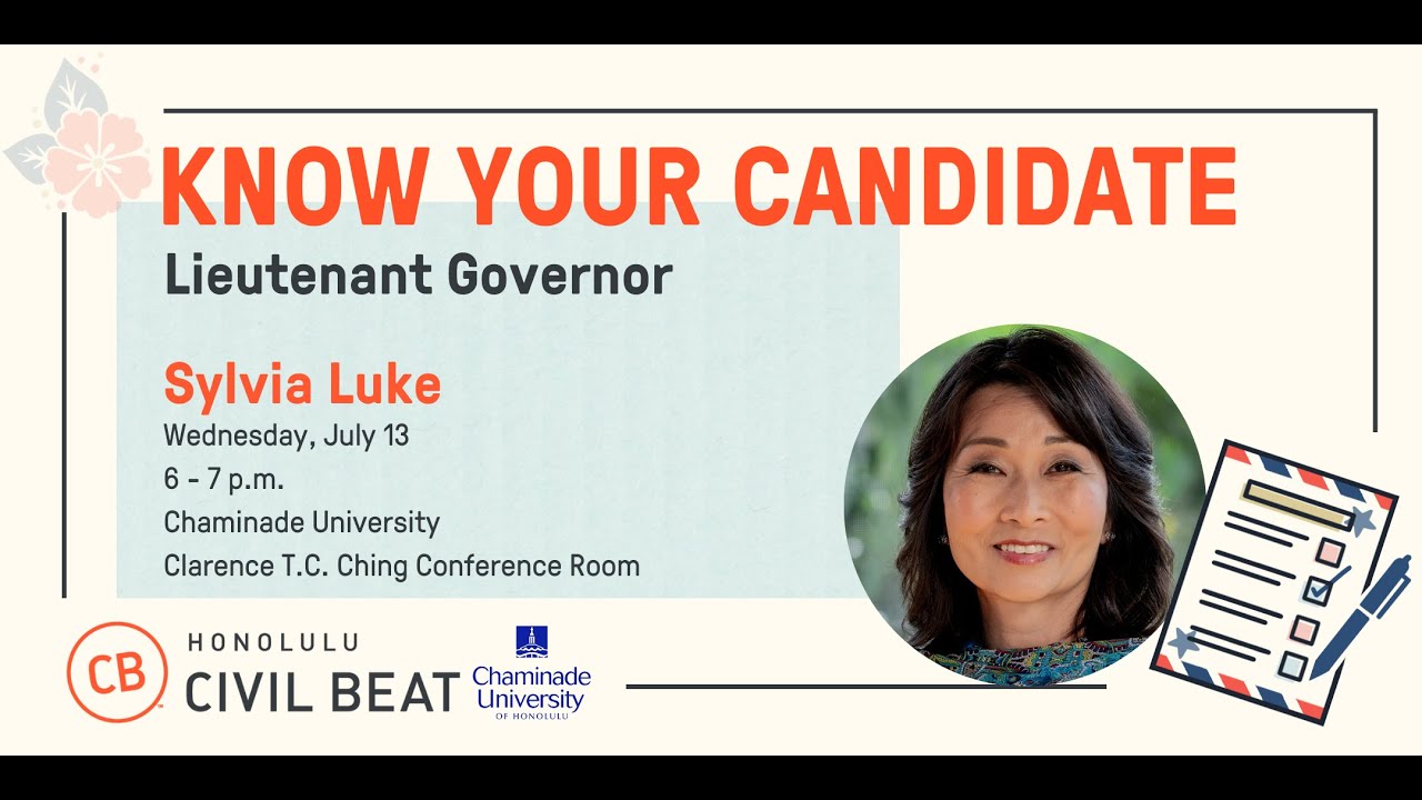 Know Your Candidate: Lieutenant Governor - Sylvia Luke