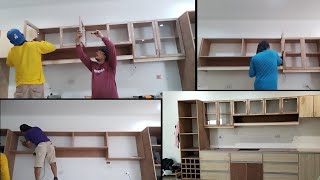 Part 2 Malaking main kitchen cabinet with pantry & wine rack/kitchen cabinet design/cabinet design