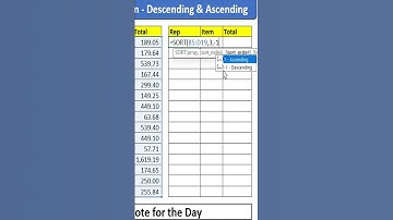 SORT Function - Ascending and Descending order in Excel #shorts #exceltricks #excel #unique #sort