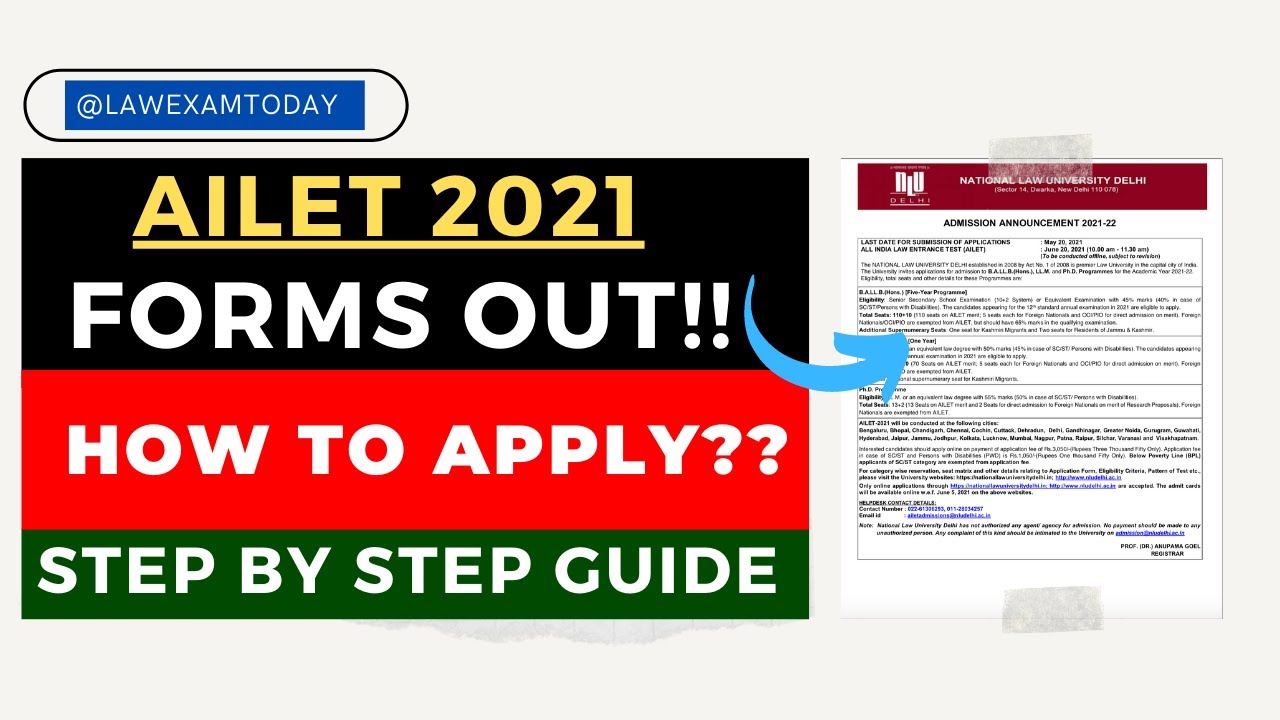 AILET 2021 Application Forms Out How to Register for AILET 2021
