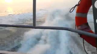 twin caterpillar C9 ACERT Marine diesels on Hamilton HJ362 full throttle