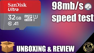 SanDisk Ultra 32gb microSD Class 10 98mb/s Memory card Unboxing & Review | TECH CARRY
