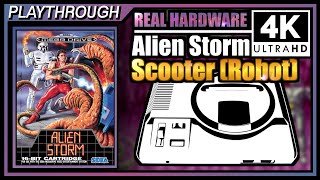 Alien Storm - Scooter (1991) | Wranker 4K Megadrive Real Hardware Playthrough | Retrotink 4K