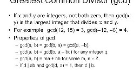 Properties of GCD (Number Theory)