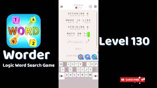 Worder Level 130 | Worder Logic Word Search Level 130 Answers