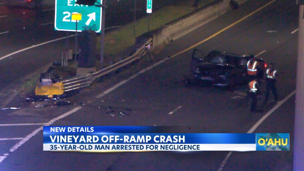 H-1 driver arrested for DUI after crash - YouTube