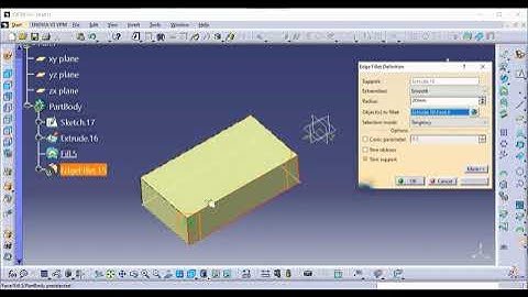 Edge Fillet (Surface) in CATIA. Generative shape design. Fillet definition surface. 