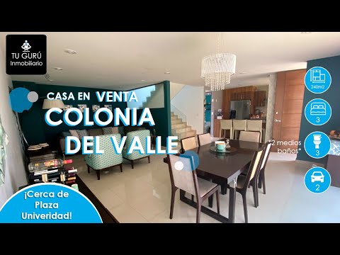 ¡Amplia casa en Venta con acabados de lujo en Col. Del Valle!