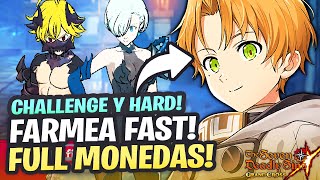 EQUIPO FARMEO para CHALLENGE/HARD! FULL MONEDAS FINAL BOSS MELIODAS & ELIZABETH! - 7ds: Grand Cross