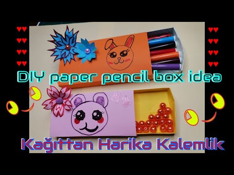 Kağıttan Harika Kalemlik | How to make a paper pencil box | DIY paper pencil box idea | Easy Origami