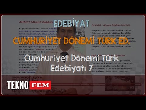 YGS-LYS EDEBİYAT - Cumhuriyet Dönemi Türk Edebiyatı 7