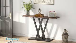Tavolo Consolle Ingresso Moderno Consolle Ingresso Legno Per Piccoli Spazi Industriale Tavolo Da Ingresso Tavolo Da Divano Stretto Per Soggiorno Tavolo Dietro Il Divano ( Color : /Walnut , Size : 90c