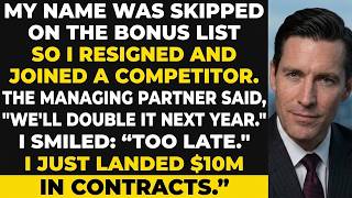 My Name Was Skipped on the Bonus List—So I Resigned and Joined a Competitor. The Managing Partner... News