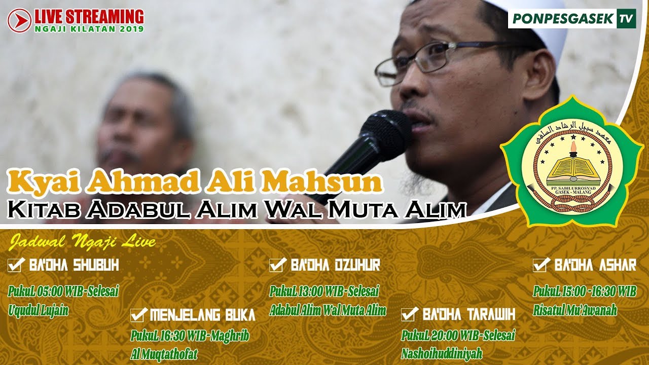 Live - #11 ADABUL ALIM WAL MUTA'ALIM : BAB 7 Tatakramanya Orang Alim Bersama Santrinya