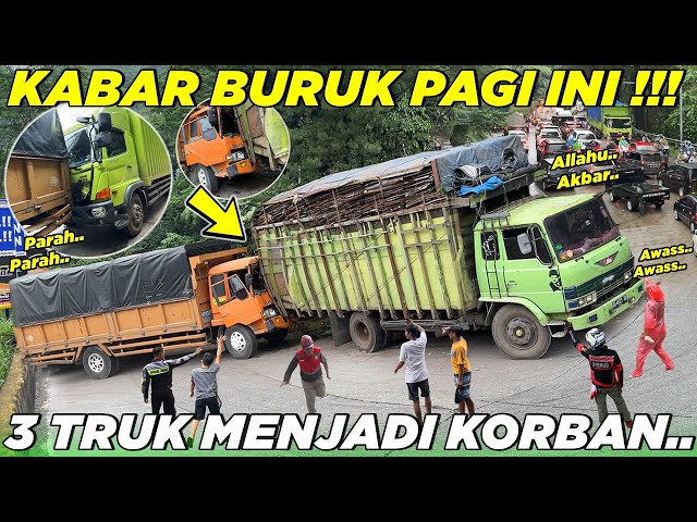 LIVE !!! KABAR BURUK PAGI INI., Innalillahi Insiden Beruntun 3 Truk Jadi Korban di Sitinjau Lauik class=