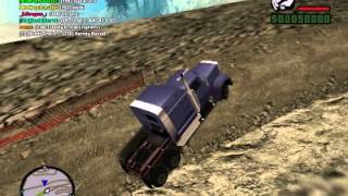 GTA San Andreas Multi-Player - How not to transport goods down a mountain...