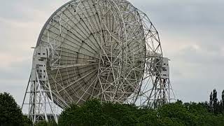 Painted white - Jodrell Bank Radio Telescope.