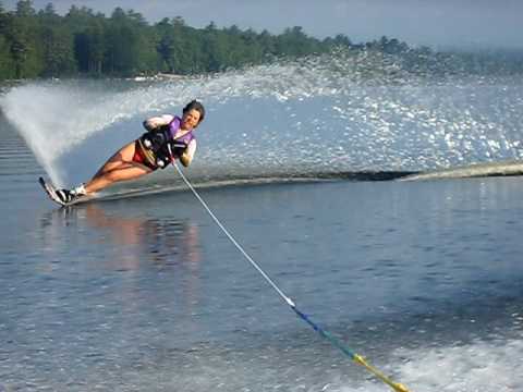 Barbara waterskiing on Long Lake, Maine, July 11, 2009.