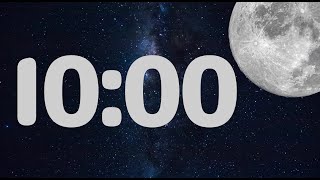 10 Minute Timer with Calm Piano Music | Fun Moon Timer with Music for Classroom | Piano Alarm at End