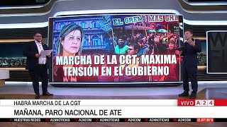 🚨MARCHA DE LA CGT: MÁXIMA TENSIÓN EN EL GOBIERNO