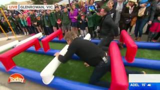 Karl Stefanovic and Richard Wilkins test their skills on obstacle course Wealth