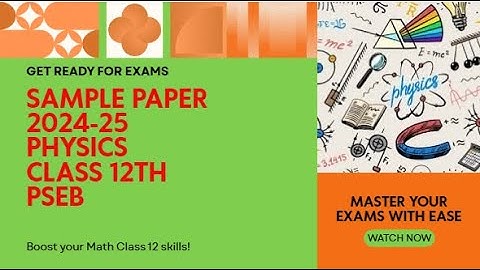 Class 12 PSEB PHYSICS Sample Paper 2025 | Punjab School Education Board | Board Exam 2026