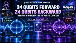 24-Qubit Quantum Time Reversal | Perfect vs Imperfect Recovery | QForge™