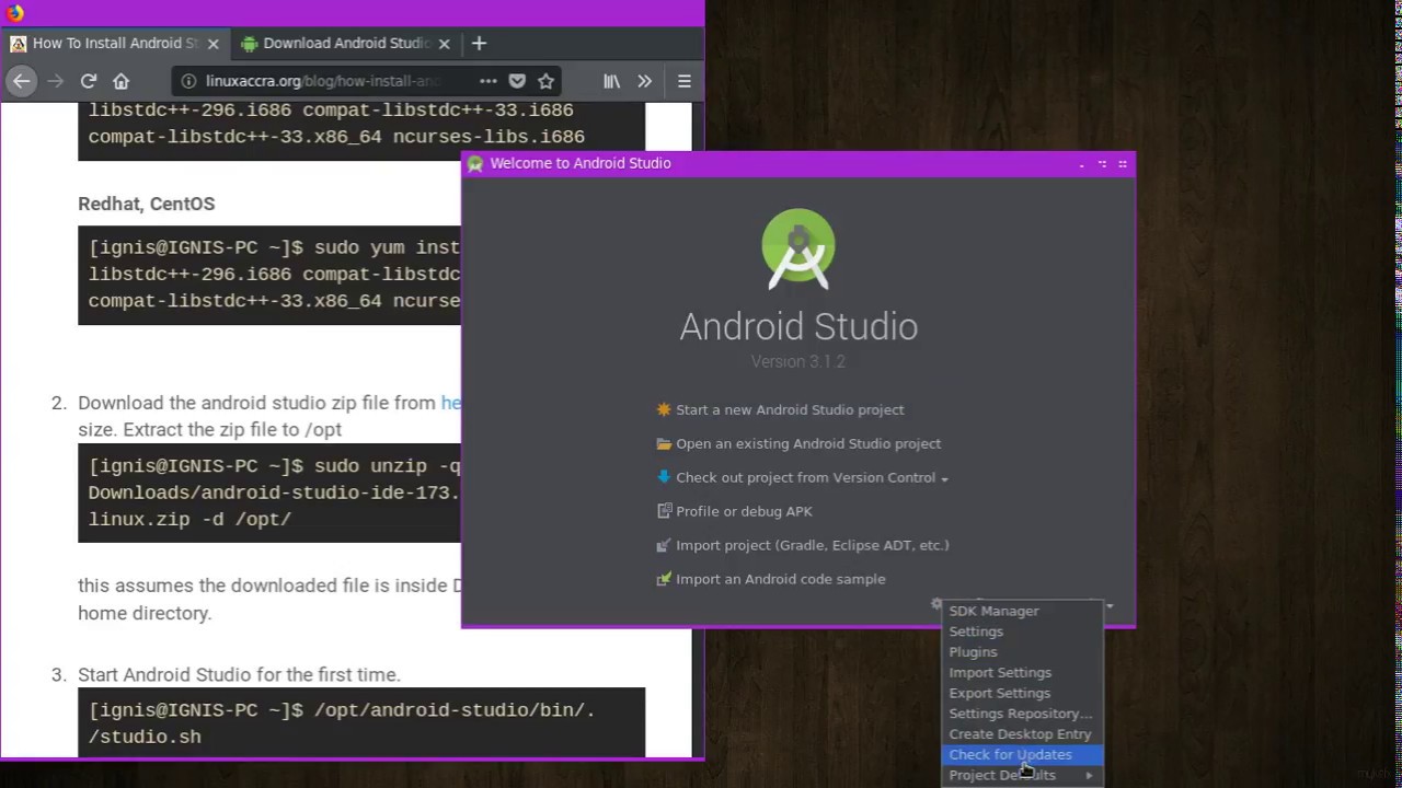 Installing Android Studio on Linux - YouTube
