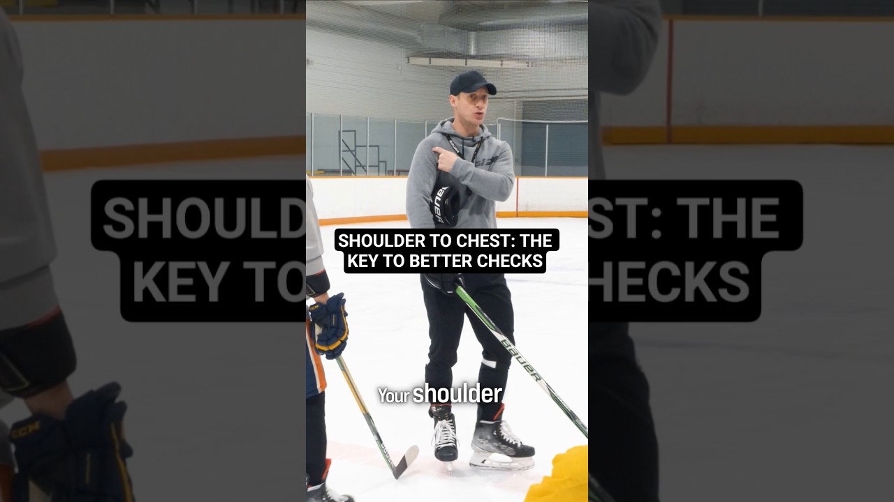 SHOULDER TO CHEST: THE KEY TO BETTER CHECKS #hockeycoaching #hockeytraining