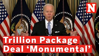 Biden Hails Infrastructure Win 'Monumental' As $1 Trillion Infrastructure Package Passes House