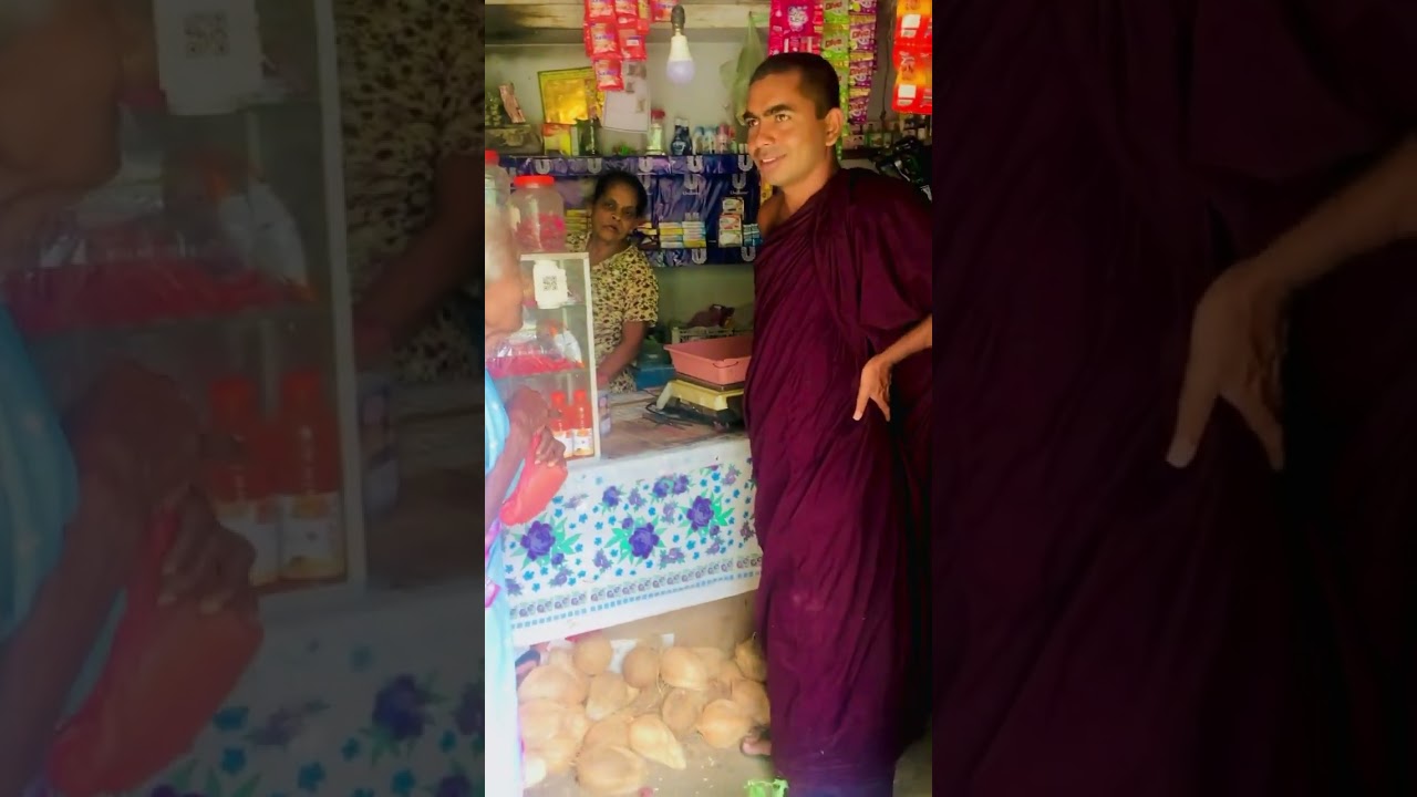 කිරි පාටට දත් ටික තියෙන්නේ ඒකනේ.බුලත් විටක් කමුද? 😁❤️Gangasiripura Dhammaloka Thero #sandagiriseya