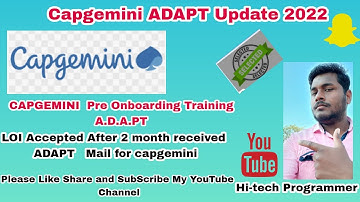 Capgemini ADAPT Credential Update | Capgemini Sending Credentials | after Two month received LOI