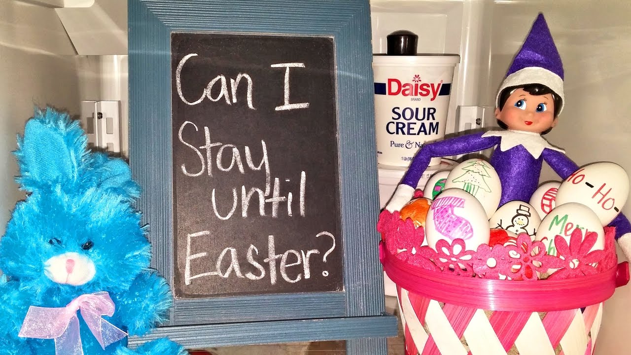 Purple Elf on the Shelf Decorating Easter Eggs Day 19 YouTube