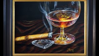 oil paint glass painting effect smoke light