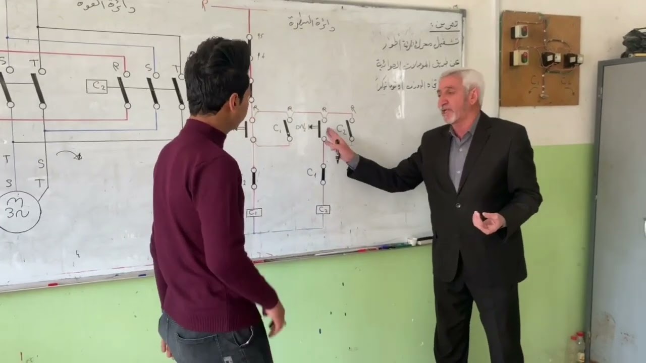 تشغيل محرك ثلاثة أطوار عاكس دوران بواسطة الموصلات الهوائية