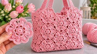 🌸 Stunning Crochet Flower Bag Tutorial | Easy & Elegant Handmade Bag #crochet