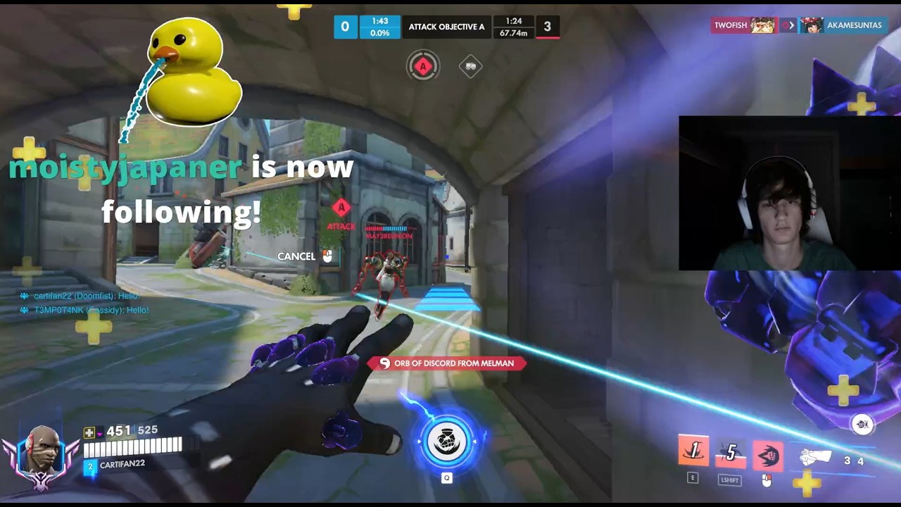 Игрок Overwatch, занимающий 1-е место в рейтинге, Cartifan, Doomfist, показал блестящую игру, сов...