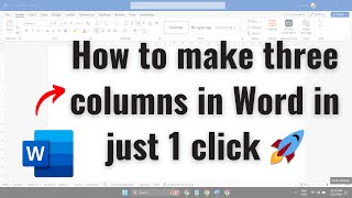 How to make three columns in Word in just 1 click 🚀