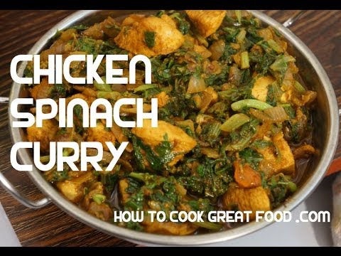 Chicken & Spinach Curry Recipe - Indian cooking Sagwala Palak Masala