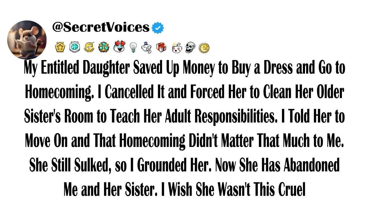 My Entitled Daughter Saved Up Money to Buy a Dress and Go to Homecoming  I Cancelled It and Forc