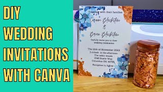 DIY wedding invitations using Canva - Inexpensive cheap ways to make wedding invites