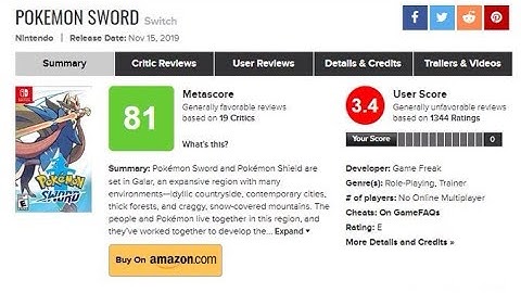 Pokémon Sword and Shield Gets Review Bombed By Fanboys