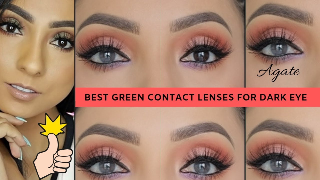 New! Most Natural Green COLOR Contact Lenses for DARK EYES 1 YouTube