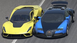 Bugatti Veyron 16.4 vs Hennessey Venom F5 at Monza
